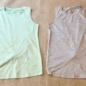 All in Motion Kids Tank Tops - Light Green and Gray